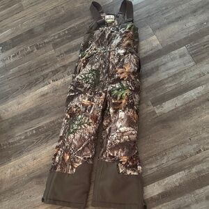 Magellan Outdoors Kids Camo Bib Overalls in Brown and Green